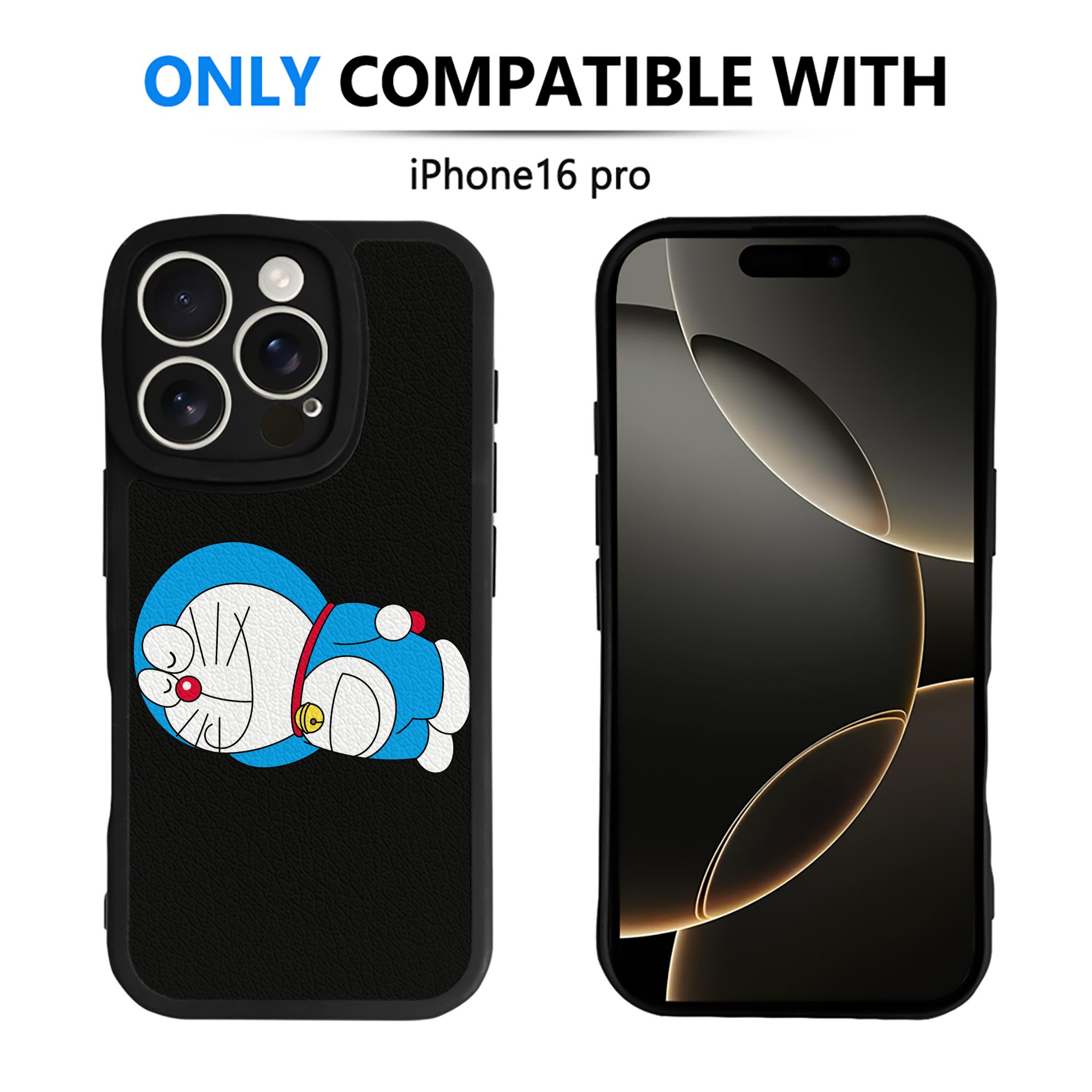 （画像用） ドラえもん Doraemon 【iPhone 16シリーズ対応】シリコンスマホケース（レザー調） 材質：シリコン